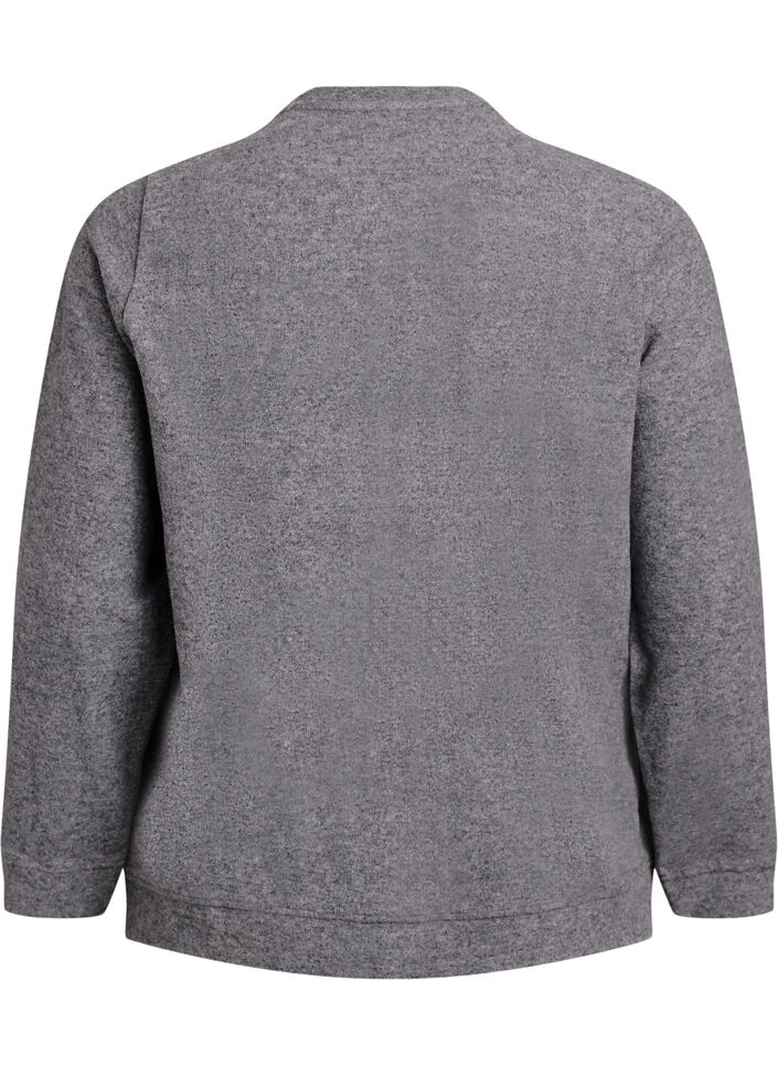 Cardigan van jersey met ronde hals en knoopsluiting, Grijs, Packshot image number 1
