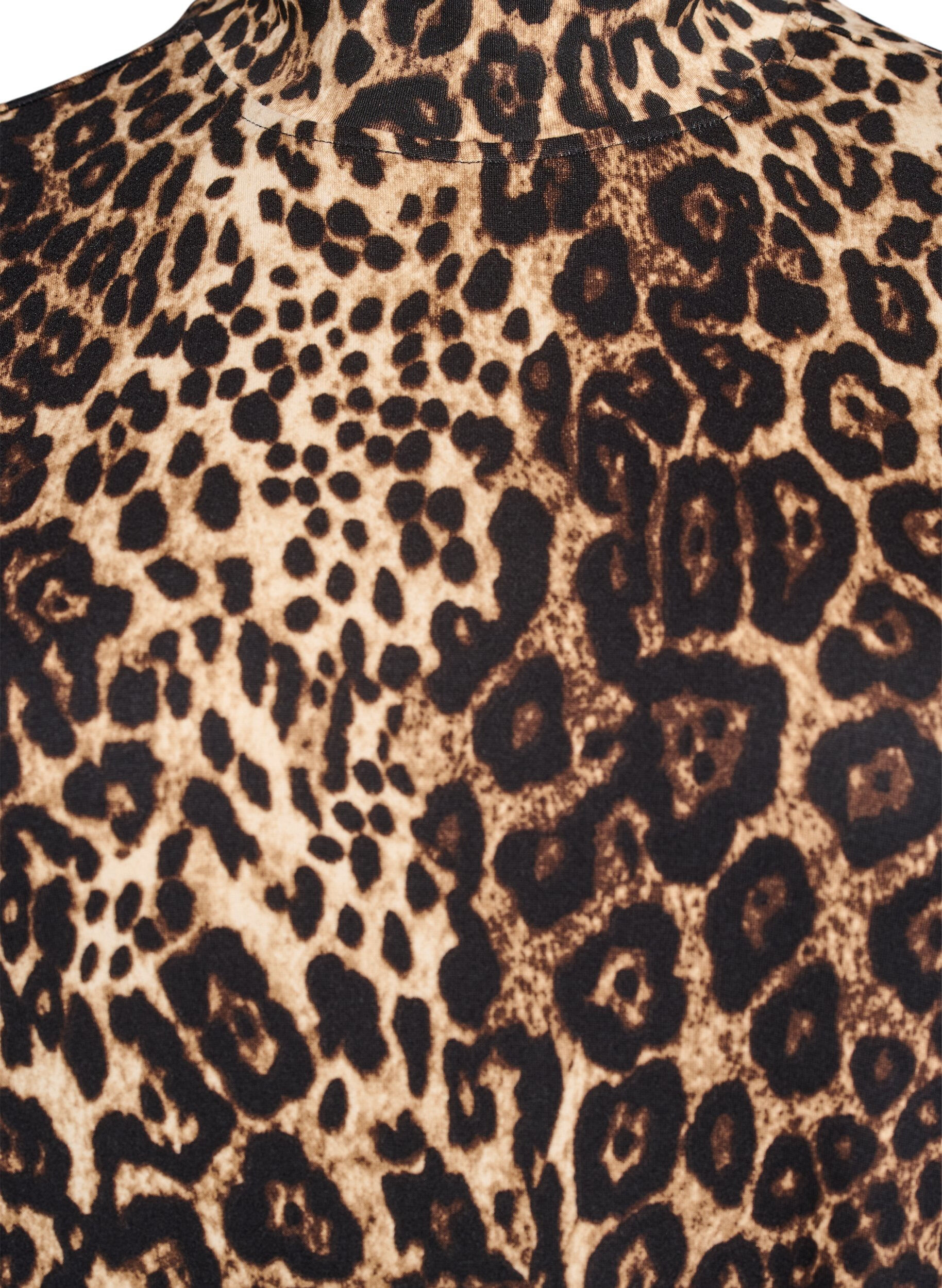 ZizziFLASH - Jurk met lange mouwen en col, Zwart, Packshot image number 2