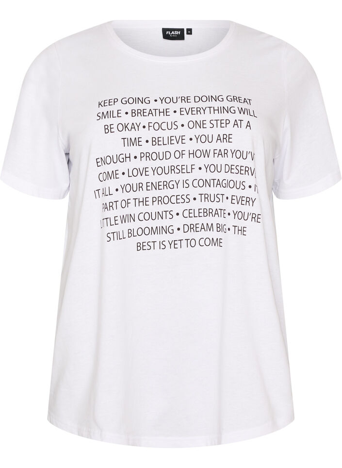 T-shirt met motief, Wit, Packshot image number 0