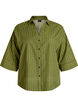 Losse gestreepte shirt met 3/4 mouwen, Groen, Packshot image number 0