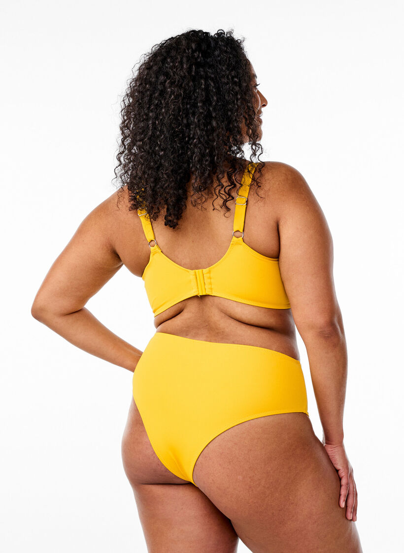 Brazilian bikinibroekje met een normale taille, Old gold, Model