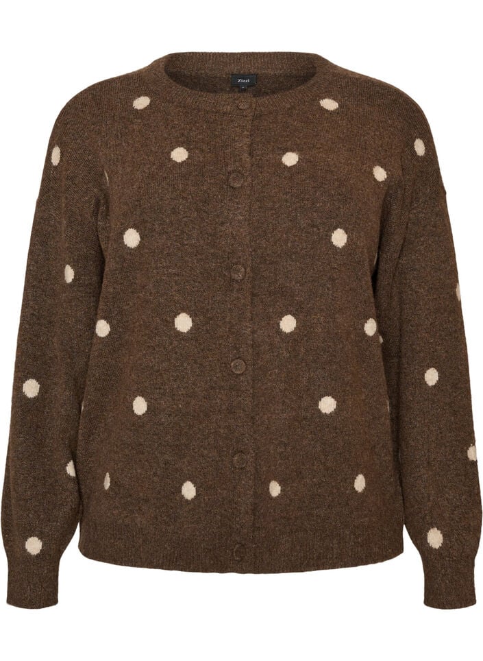 Vest met stippenpatroon, Bruin, Packshot image number 0