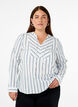 Gestreepte blouse met strikdetail, Wit, Model image number 0