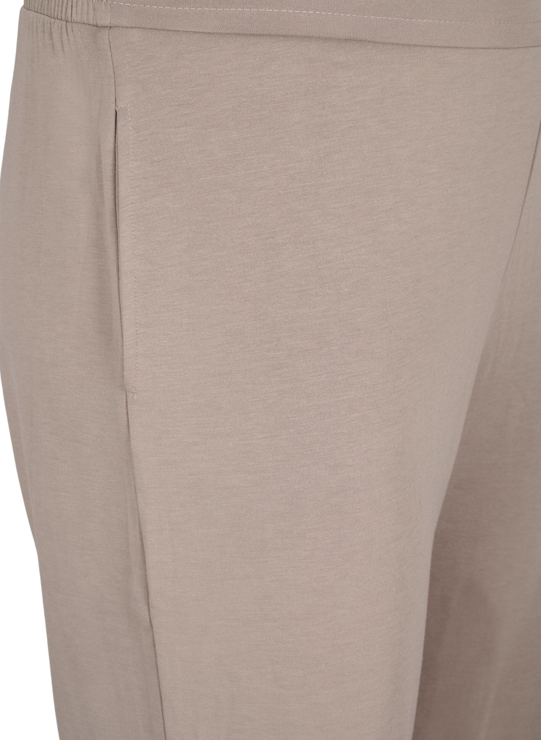 ZizziModal-mix broek met elastische tailleband, Beige, Packshot image number 2