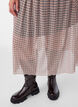 Jupe midi en maille &agrave; carreaux, Beige, Model image number 2