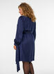 Korte satijnen jurk met wikkeldesign, Blauw, Model image number 2