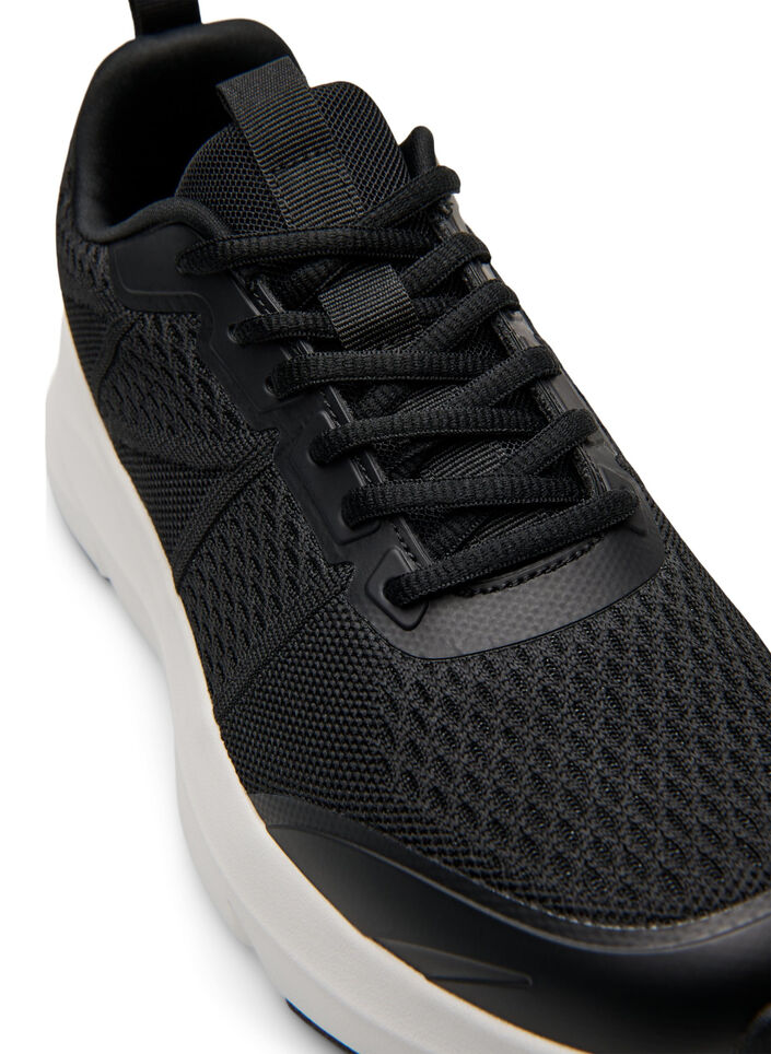 Wide fit - Comfort sneakers met schokabsorberende zool, Black, Packshot