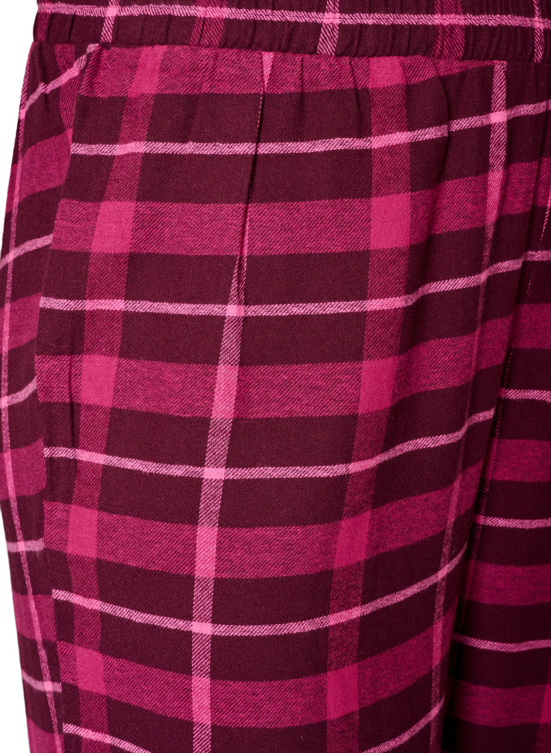 ZizziGeruite katoenen pyjamabroek, Rood, Packshot image number 2