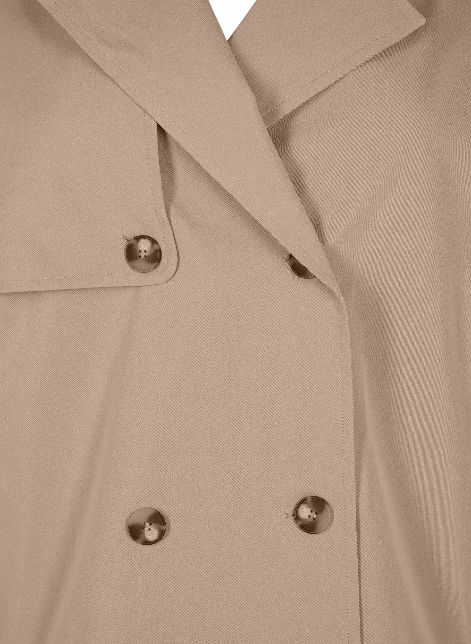 ZizziKorte trenchcoat met klassieke details, Grijs, Packshot image number 2