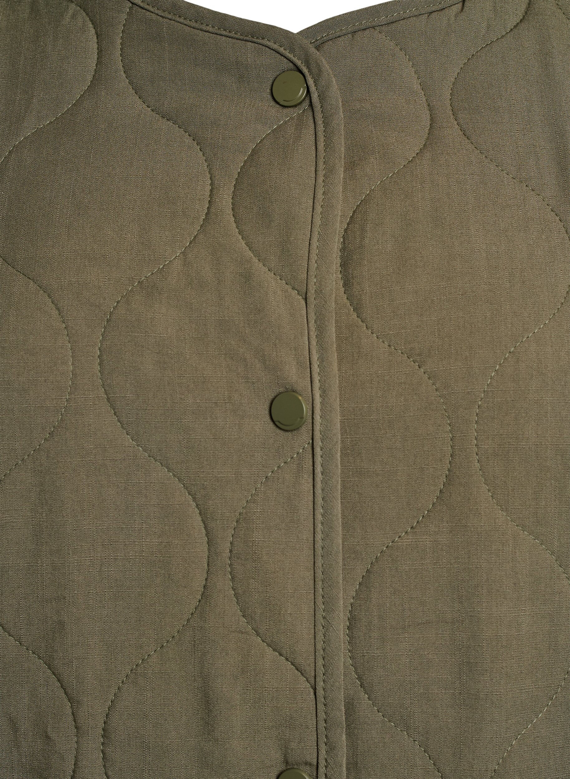 ZizziGewatteerde jas met knopen en zakken, Groen, Packshot image number 2