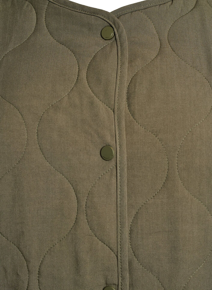Gewatteerde jas met knopen en zakken, Groen, Packshot image number 2