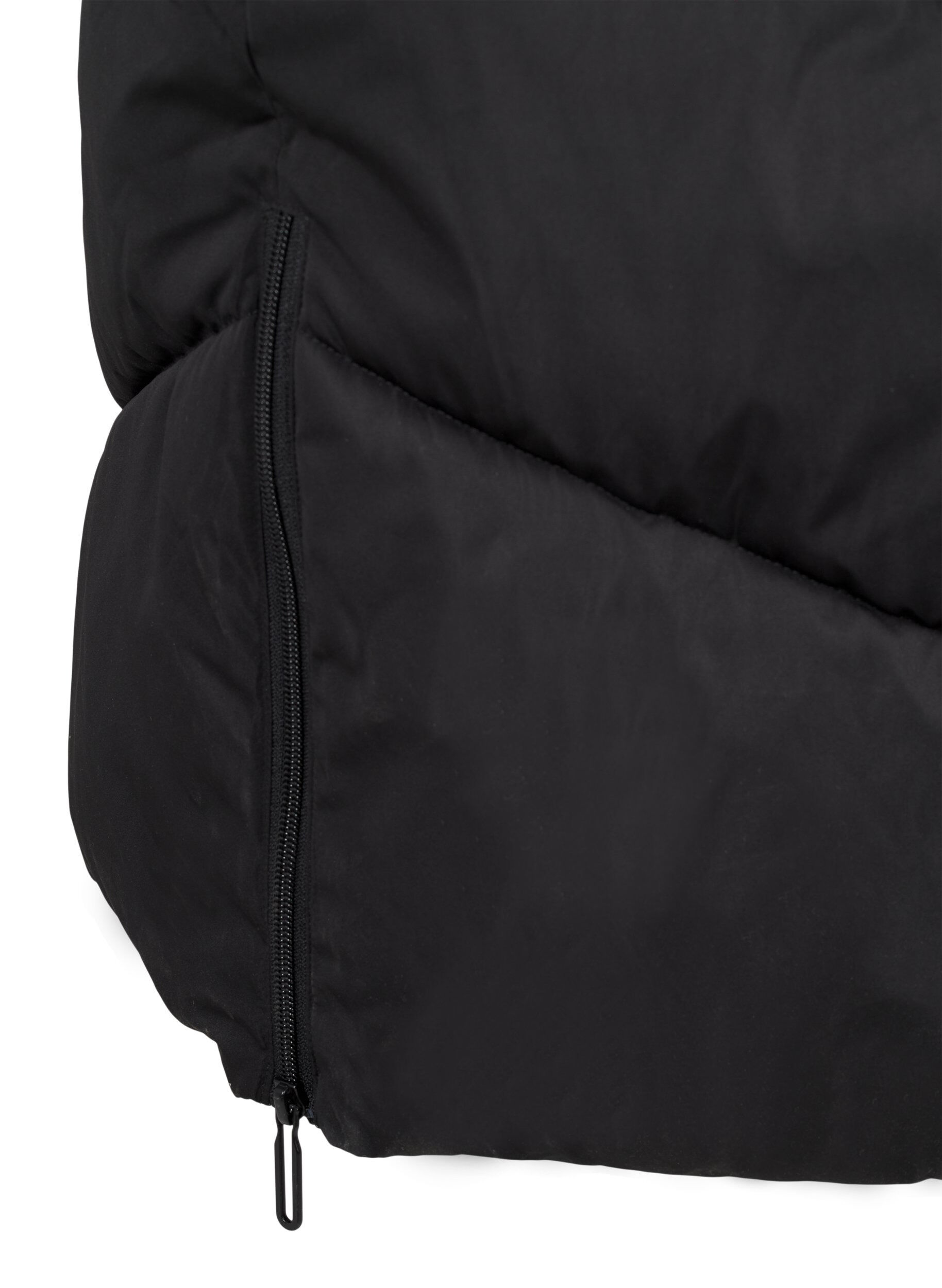ZizziLange pufferjas met capuchon en zakken, Zwart, Packshot image number 4