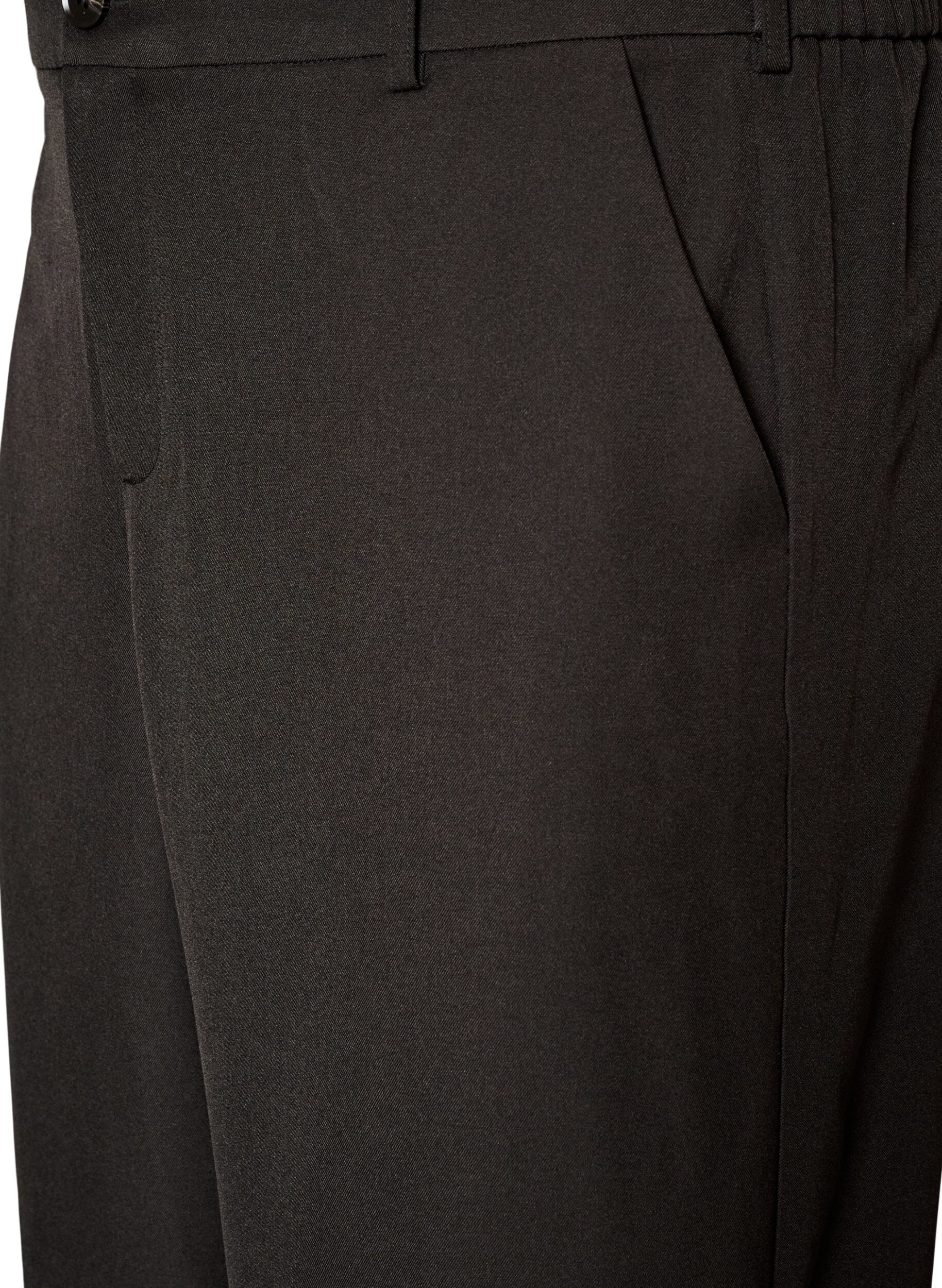 ZizziBroek met hoge taille en barrel fit, Zwart, Packshot image number 2