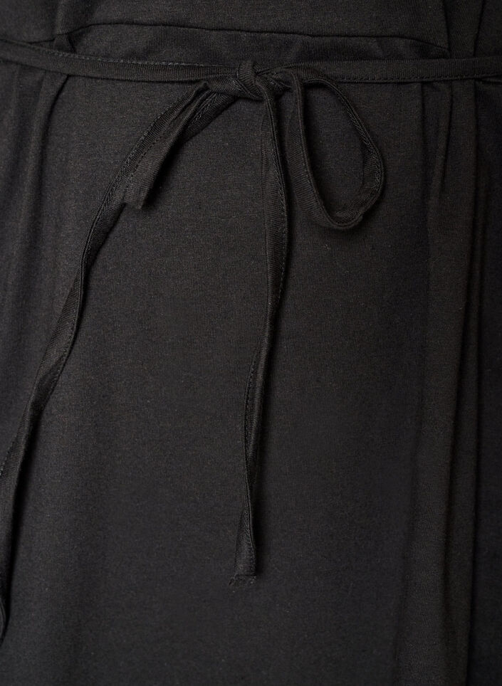 Katoenen jurk met broderie anglaise mouwen en een strik in de taille, Groen, Packshot image number 3