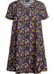 Korte a-lijn jurk met bloemenprint, Blauw, Packshot image number 0