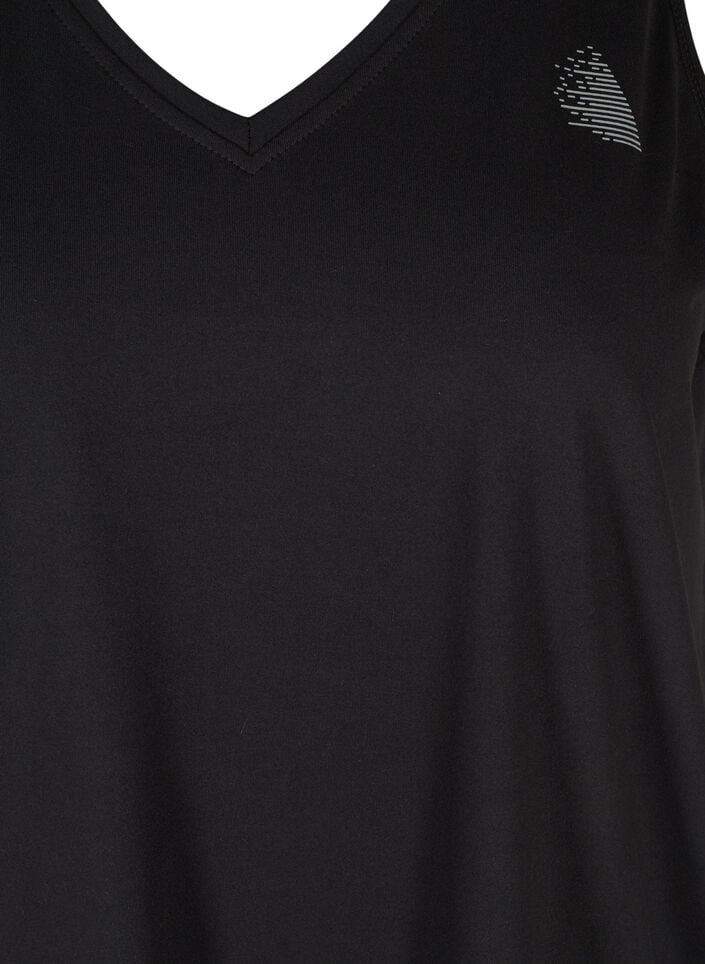 Sporttop met v-hals, Black, Packshot