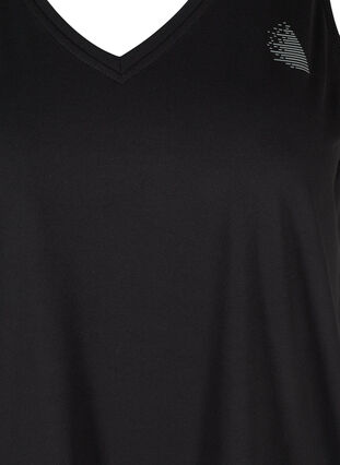 ZizziWorkout top met V-hals, Black, Packshot image number 2
