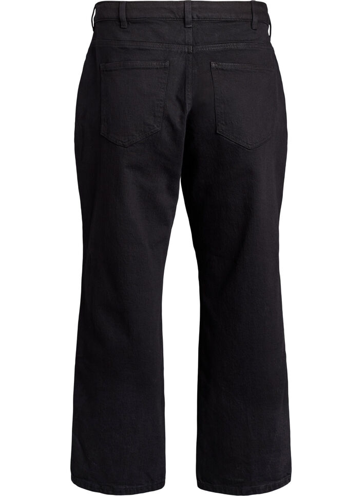 Losse jeans met gekorte lengte, Black Washed, Packshot