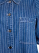 Gestreept denim shirt met korte mouwen, Blauw, Packshot image number 2