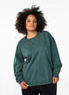Losvallend sweatshirt met gewassen look, Groen, Model image number 0