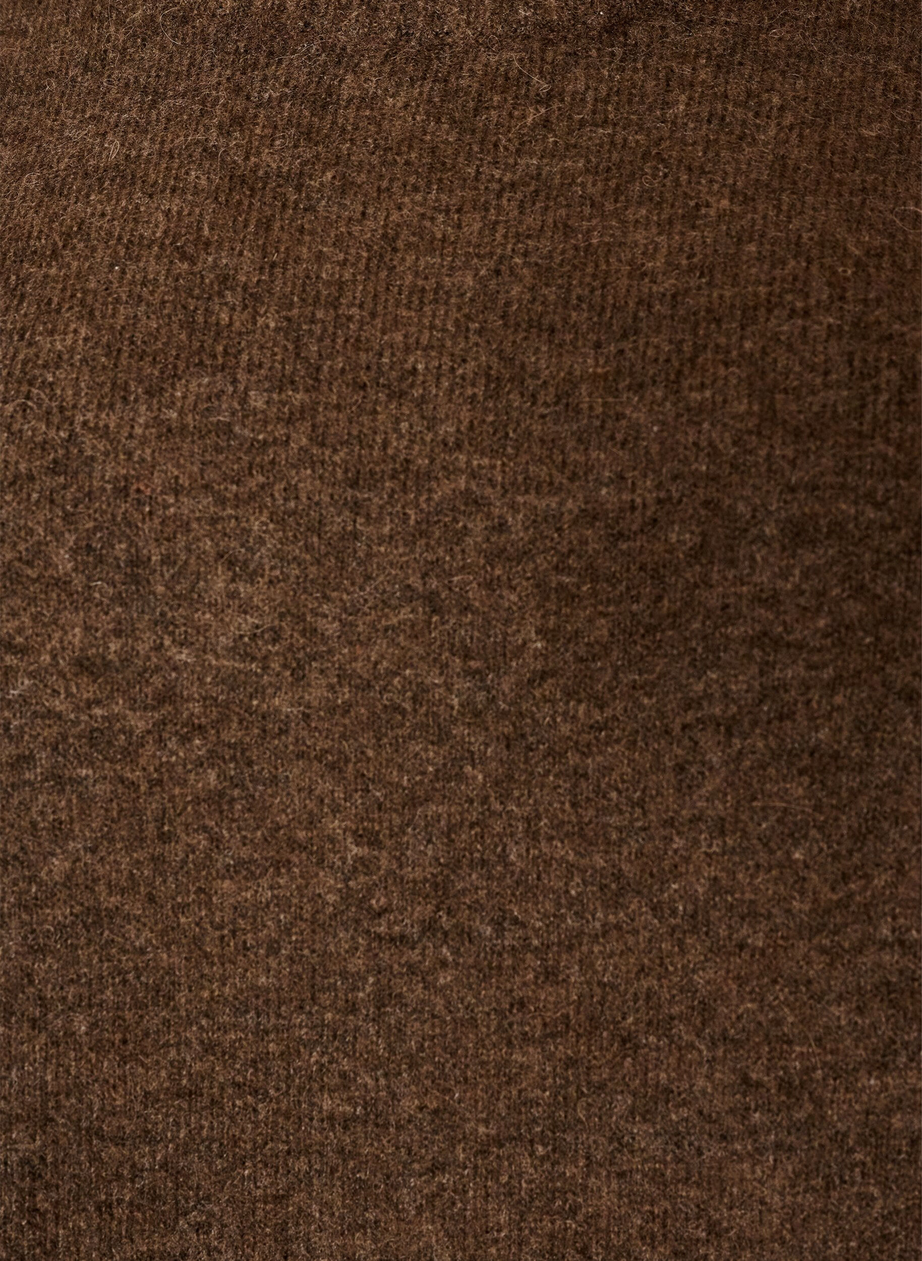 ZizziLosgebreide blouse met alpaca en wol, Bruin, Packshot image number 2