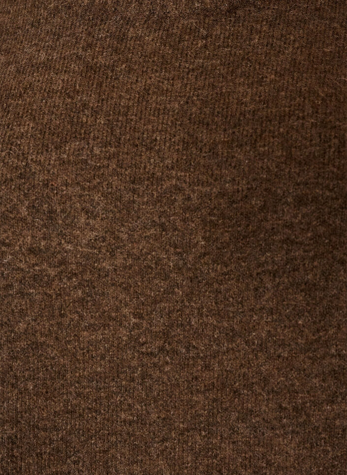 Losgebreide blouse met alpaca en wol, Bruin, Packshot image number 2