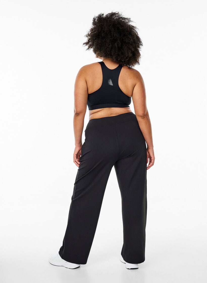 Stijlvolle workout broek met een lichte flare, Black, Model