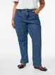 High waist Gemma jeans met geborduurde details, Blauw, Model image number 2