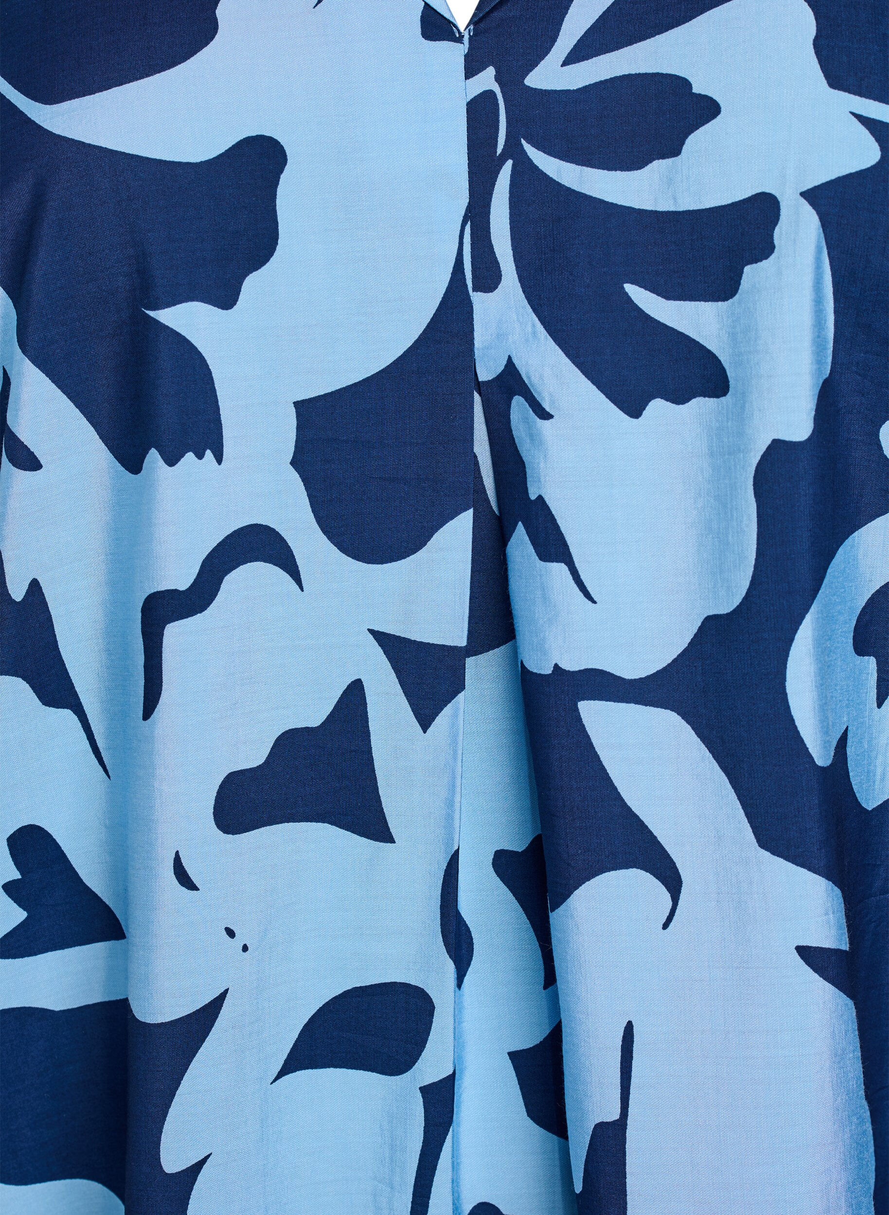 ZizziKnielange jurk met print en V-hals, Blauw, Packshot image number 2