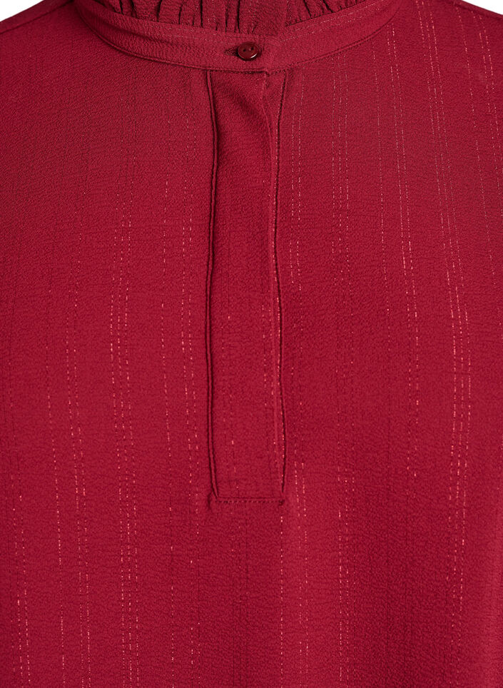 Kort jurkje met ruches en glitter, Donker Bordeaux, Packshot image number 2