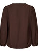 Viscose blouse met V-hals en ballonvormig silhouet, Bruin, Packshot image number 1