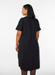 Katoenen jurk met twistdetail, Zwart, Model image number 2