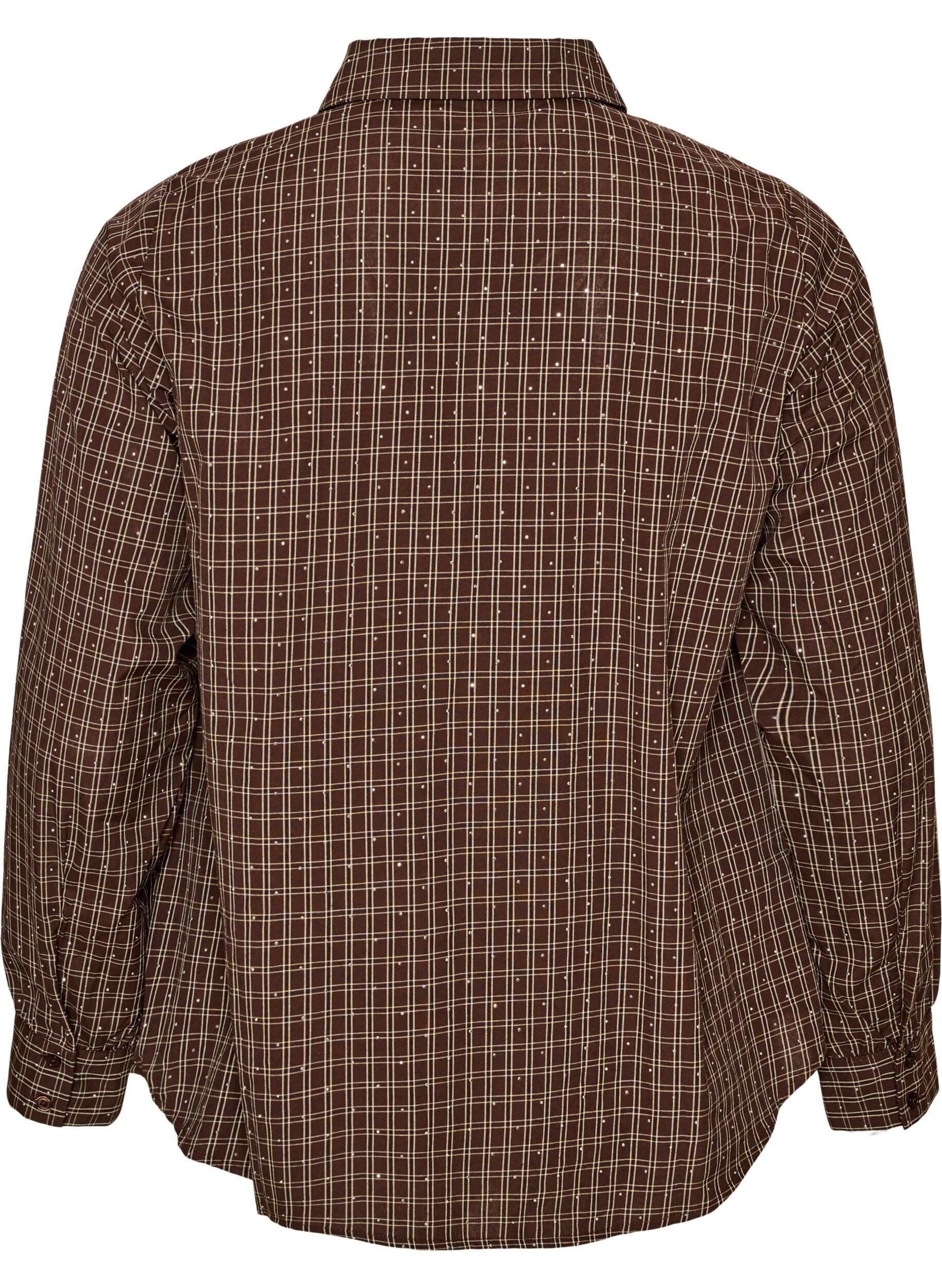 ZizziGeruit overhemd met strasssteentjes, Bruin, Packshot image number 1