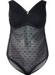 Bodystocking met gestippelde mesh en verwijderbare pads, Black, Packshot image number 0