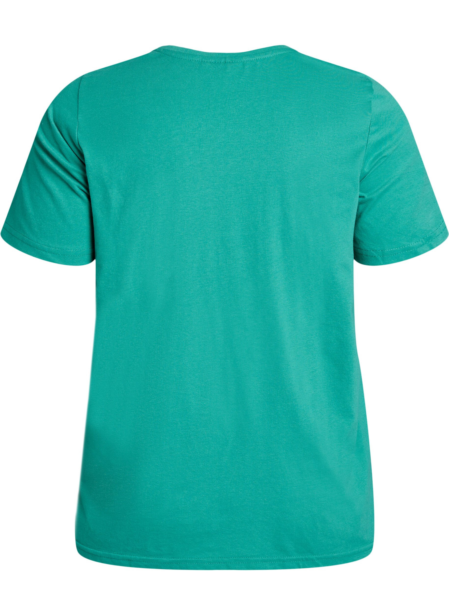 ZizziT-shirt met motief, Groen, Packshot image number 1