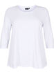 Basic katoenen t-shirt met 3/4 mouwen, Wit, Packshot image number 0