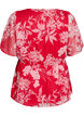 Chiffon blouse met bloemenprint en elastische taille, Rood, Packshot image number 1
