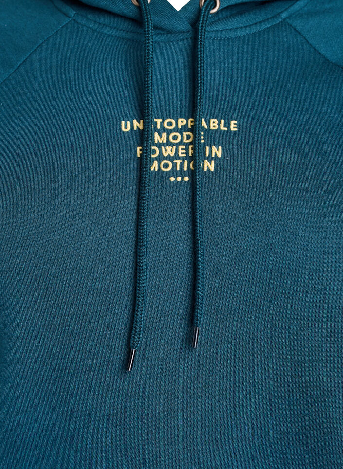 Hoodie met geborduurd frontmotief, Groen, Packshot image number 2