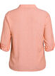 Linnen en viscose shirt met 3/4 mouwen, Oranje, Packshot image number 1
