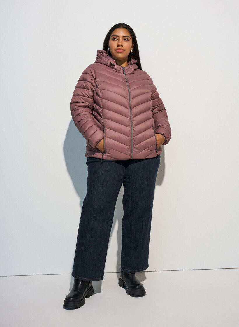 Lichtgewicht jas met capuchon, Roze, Model image number 1
