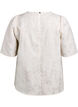 Blouse met jacquardpatroon en pofmouwen, Vanille, Packshot image number 1
