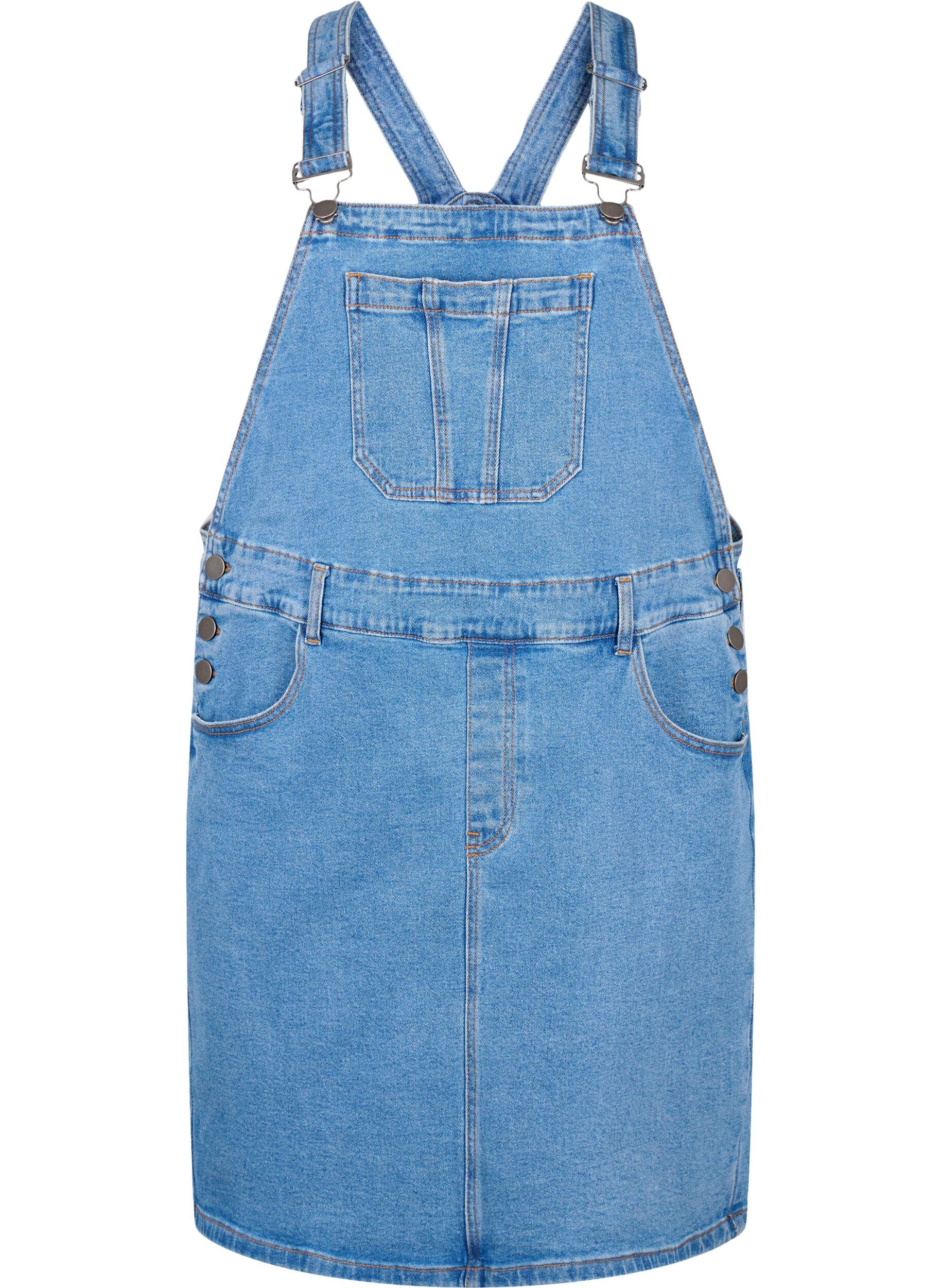 Denim overall jurk