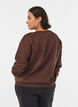 Sweatshirt met geborduurde tekst, Bruin, Model image number 2