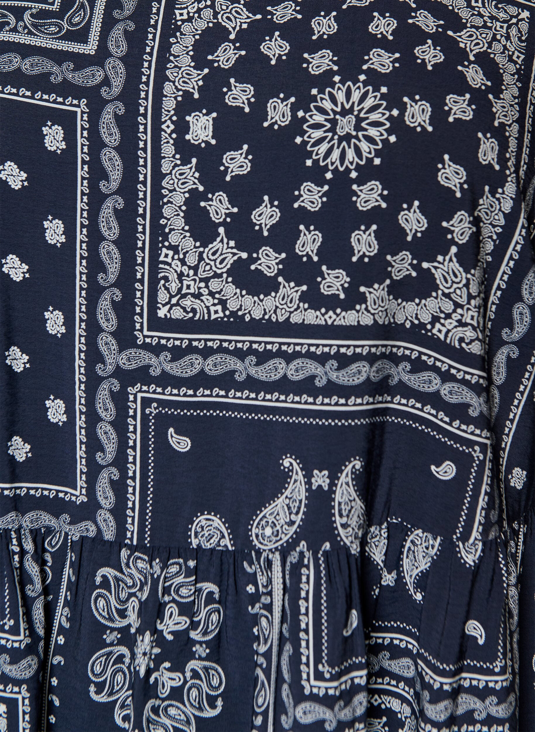 ZizziEnkel-lange jurk in viscose met paisleyprint en korte mouwen, Blauw, Packshot image number 2