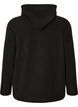 Fleece hoodie met een hoge nek en geborduurde tekst, Zwart, Packshot image number 1