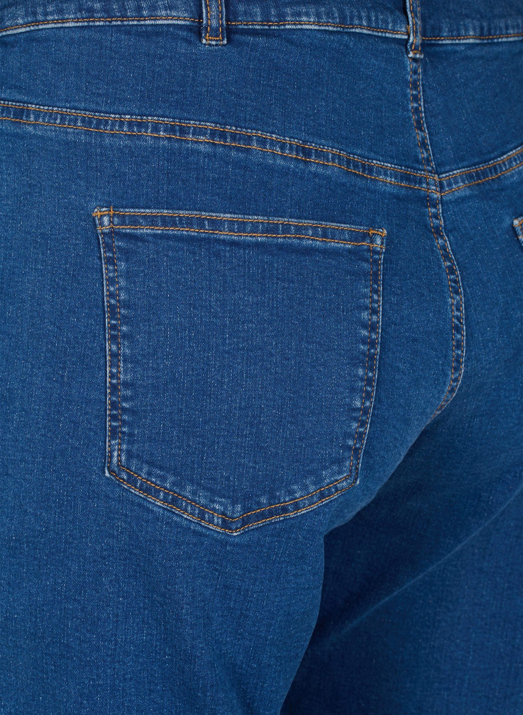 ZizziGecropte Vera jeans met een straight-fit, Blauw, Packshot image number 3