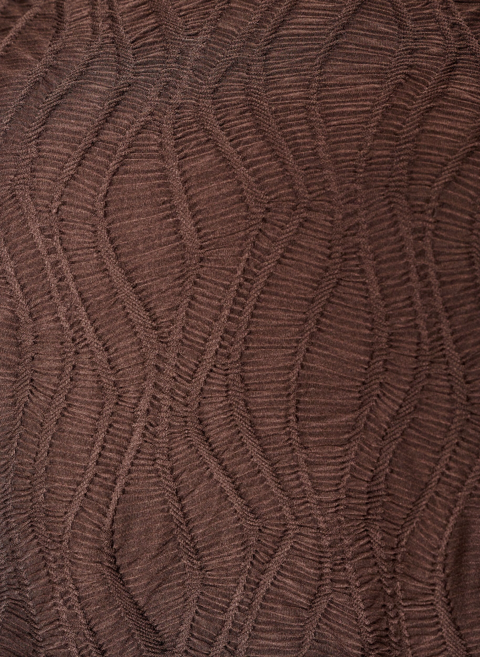 ZizziBlouse met textuur en 3/4 mouwen, Bruin, Packshot image number 2