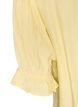 Blouse met korte mouwen in een viscosemix met textuur en ruchesmouwen, Geel, Packshot image number 3