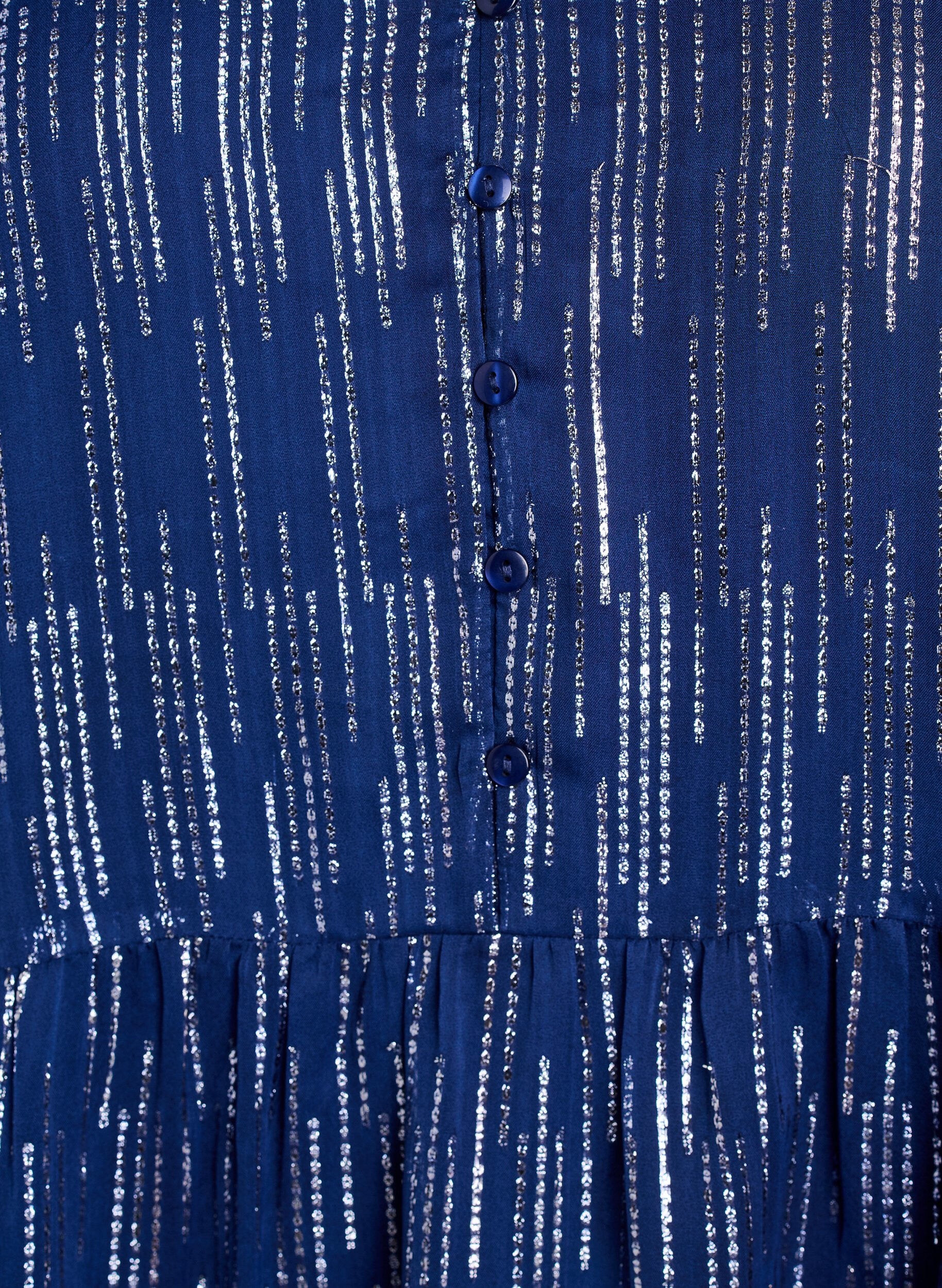 ZizziKorte feestjurk met glitterpatroon, Blauw, Packshot image number 2