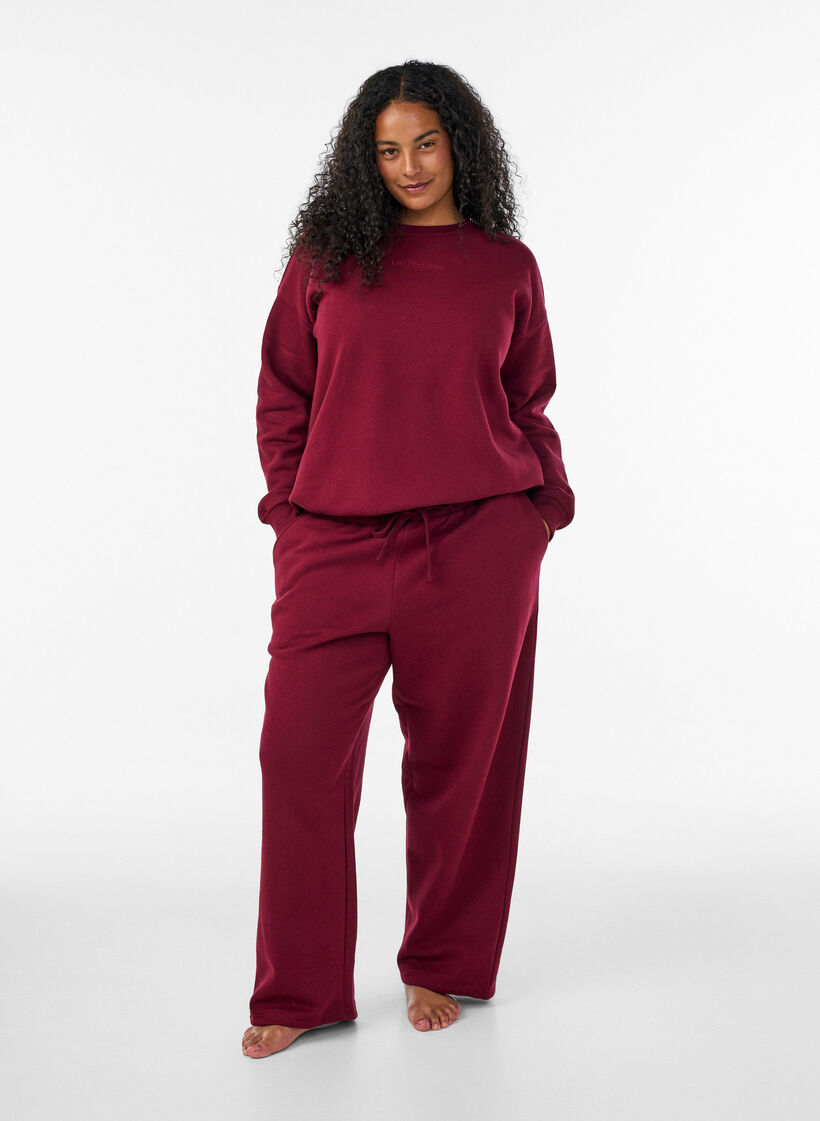 Joggingbroek met zakken, Rood, Model image number 0